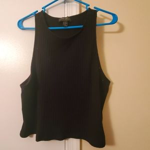 Forever 21 black ribbed knit sleeveless crop top